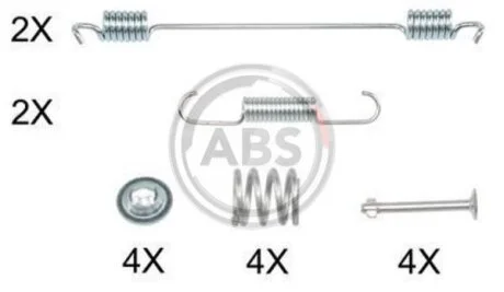 Ремкомплект гальмiвних колодок A.B.S. 0889Q