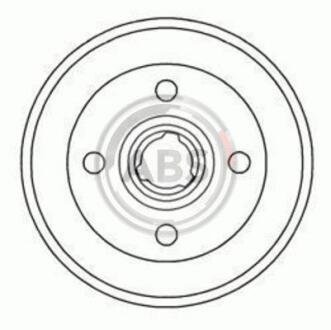 Гальмівний барабан задн. Polo/Caddy/Golf/Vento/Passat/Jetta 75-04 A.B.S. 2325-S