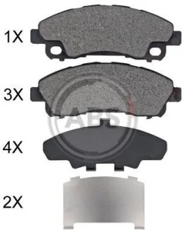Комплект гальмівних накладок, дискове гальмо A.B.S. 35140
