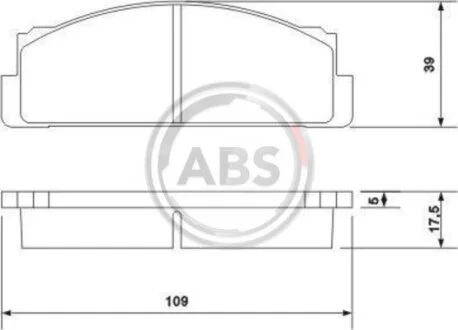 Комплект гальмівних накладок, дискове гальмо A.B.S. 36004