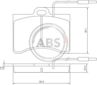 Комплект гальмівних накладок, дискове гальмо A.B.S. 36099