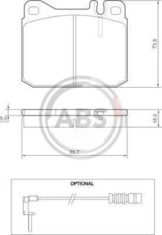 Колодка торм. MB 200-280/300/350/450 передн. (ABS) A.B.S. 36105