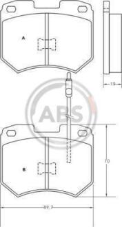 Колодка торм. AUDI 100 передн. (ABS) A.B.S. 36137