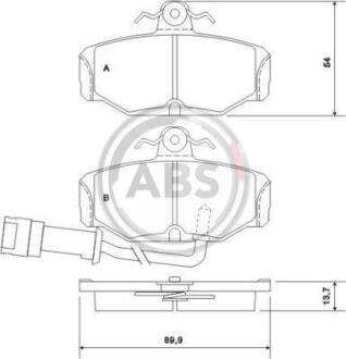 Гальмівні колодки зад. Scorpio 89-94/Sierra 88-93 (Lucas/TRW) A.B.S. 36170