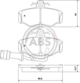 Гальмівні колодки зад. Scorpio 89-94/Sierra 88-93 (Lucas/TRW) A.B.S. 36170