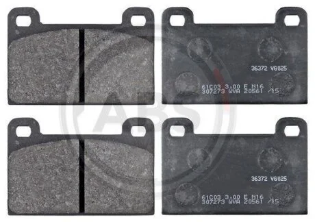 Комплект гальмівних накладок, дискове гальмо A.B.S. 36372