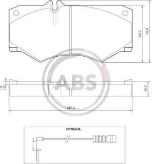 Колодка торм. MB 200/300/400/500 передн. (ABS) A.B.S. 36490