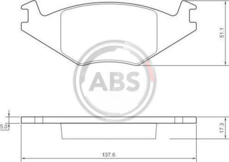 Гальмівні колодки перед. диск. VW Golf ll, Jetta ll, Polo 81-94 /Seat Cordoba, Ibiza II A.B.S. 36539