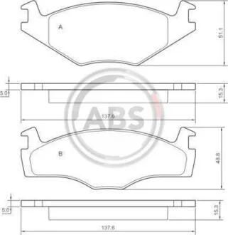 Колодки гальмівні перед. Cordoba/Golf/Ibiza/Jetta/Passat (81-02) A.B.S. 36540