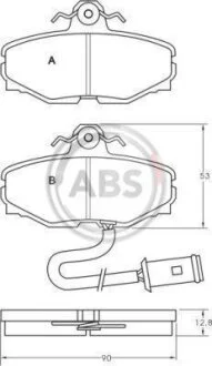 Комплект гальмівних накладок, дискове гальмо A.B.S. 36569