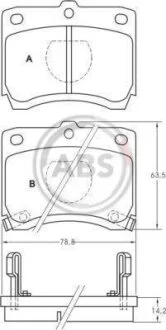 Комплект гальмівних накладок, дискове гальмо A.B.S. 36574