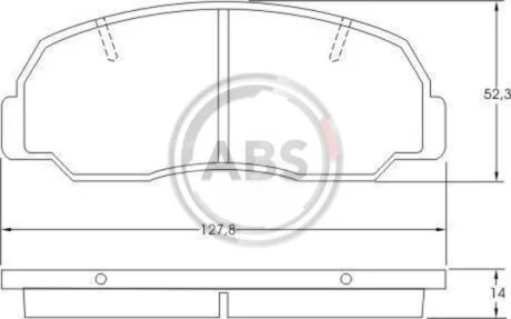 Комплект гальмівних накладок, дискове гальмо A.B.S. 36588