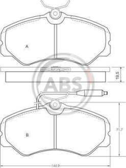 Гальмівні колодки пер. 405/J5/A3/C25/Ducato/AR Series 85-99 A.B.S. 36589