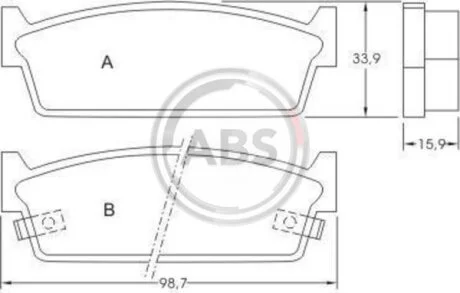 Колодки гальмівні дискові, комплект A.B.S. 36617