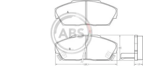 Колодки гальмівні дискові, комплект A.B.S. 36639