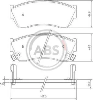 Комплект гальмівних накладок, дискове гальмо A.B.S. 36656