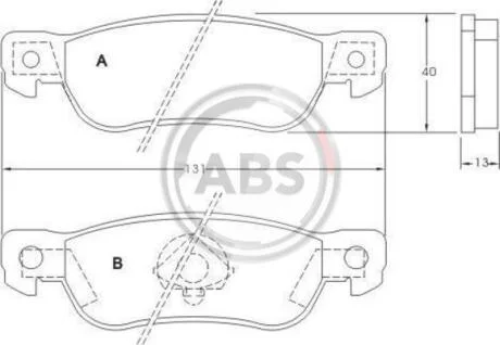 Колодки гальмівні дискові, комплект A.B.S. 36686