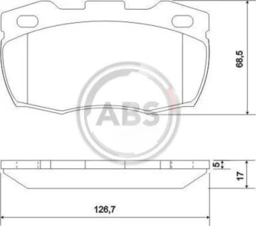 Комплект гальмівних накладок, дискове гальмо A.B.S. 36696