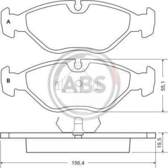 Колодка гальм. SAAB 9000 передн. (ABS) A.B.S. 36698