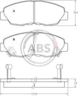 Гальмівні колодки дискові (1 к-т) A.B.S. 36722