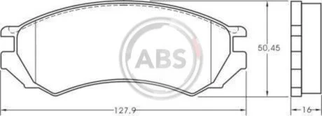 Комплект гальмівних накладок, дискове гальмо A.B.S. 36739