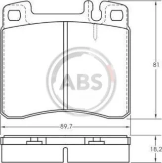 Колодки гальмівні дискові, комплект A.B.S. 36786