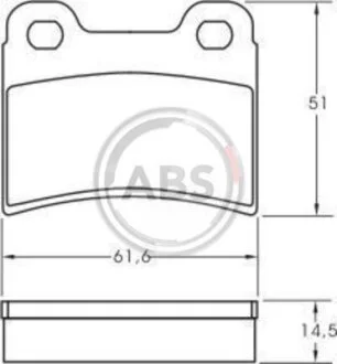 Комплект гальмівних накладок, дискове гальмо A.B.S. 36814