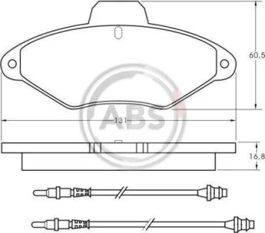 Комплект гальмівних накладок, дискове гальмо A.B.S. 36836