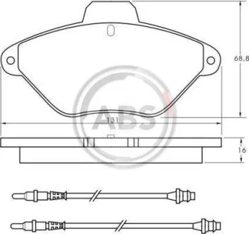 Комплект тормозных колодок, дисковый тормоз A.B.S. 36837