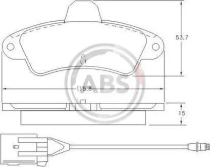 Гальмівні колодки зад. Ford Mondeo 93-00 (Bendix) з датчиком (115,8x53,7x15) A.B.S. 36845