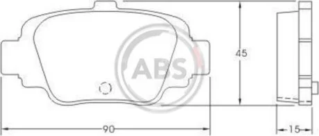Комплект гальмівних накладок, дискове гальмо A.B.S. 36849