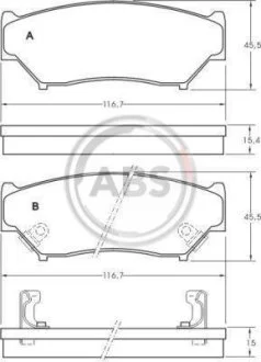 Колодки гальмівні пер. Jimny/Grand Escudo/Grand Vitara/Vitara 88- A.B.S. 36852