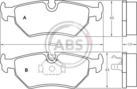 Гальмівні колодки перед. Combo/Corsa -01/Astra/Vectra -96/Lanos A.B.S. 36900