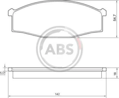 Комплект гальмівних накладок, дискове гальмо A.B.S. 36954