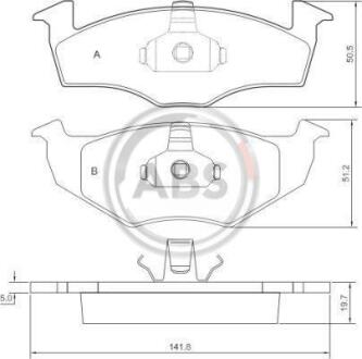 Колодки гальмівні передні VW Golf III (91-97), Vento (95-97) (A.B.S) A.B.S. 36970