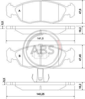 Гальмівні колодки перед. Peugeot 306/Citroen Xsara 94-02 (ATE) A.B.S. 36978