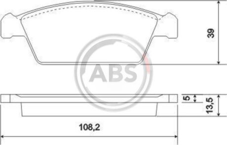 Комплект гальмівних накладок, дискове гальмо A.B.S. 37002