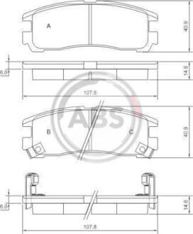 Колодка гальм. OPEL Sintra задн. (ABS) A.B.S. 37014
