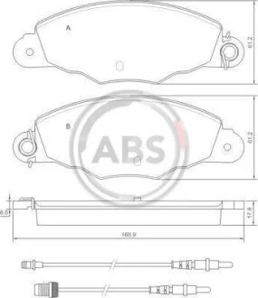 Комплект тормозных колодок, дисковый тормоз A.B.S. 37039