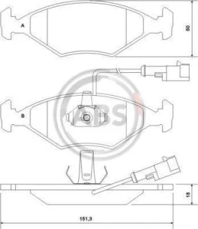 Колодка гальм. FIAT Palio передн. (ABS) A.B.S. 37121