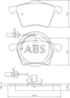 Гальмівні колодки перед. T4 2.5TDI 96-03 (R15)(з датчиком) A.B.S. 37141