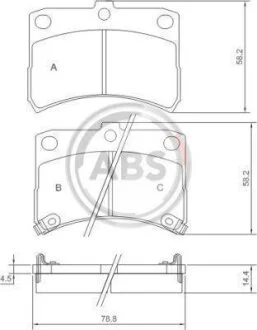Колодки тормозные передние дисковые A.B.S. 37168