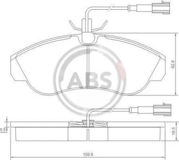 Гальмiвнi колодки дисковi з датчиком A.B.S. 37171
