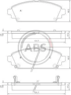 Колодки гальмівні дискові, комплект A.B.S. 37177