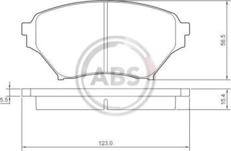 Комплект гальмівних накладок, дискове гальмо A.B.S. 37191