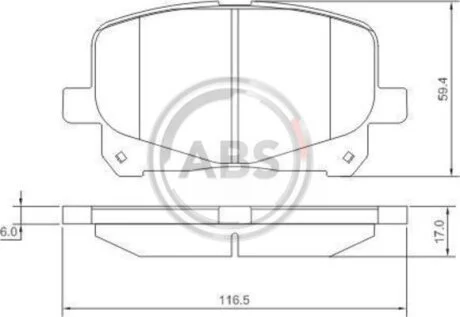 Комплект гальмівних накладок, дискове гальмо A.B.S. 37229
