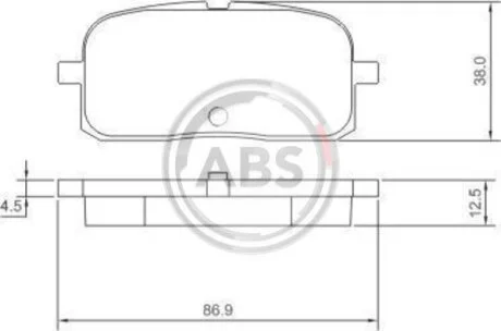 Комплект гальмівних накладок, дискове гальмо A.B.S. 37233