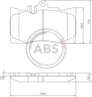Колодки гальмівні дискові передні комплект LEXUS LS (UCF30) 00-06 A.B.S. 37261