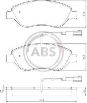 Колодки тормозные (передние) Lancia Delta III 1.3D-2.4 10.01- A.B.S. 37281