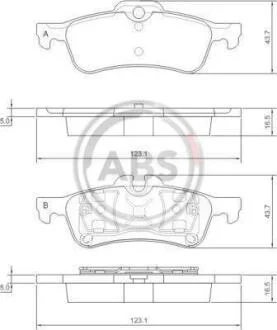 Колодки гальмівні дискові, комплект A.B.S. 37305